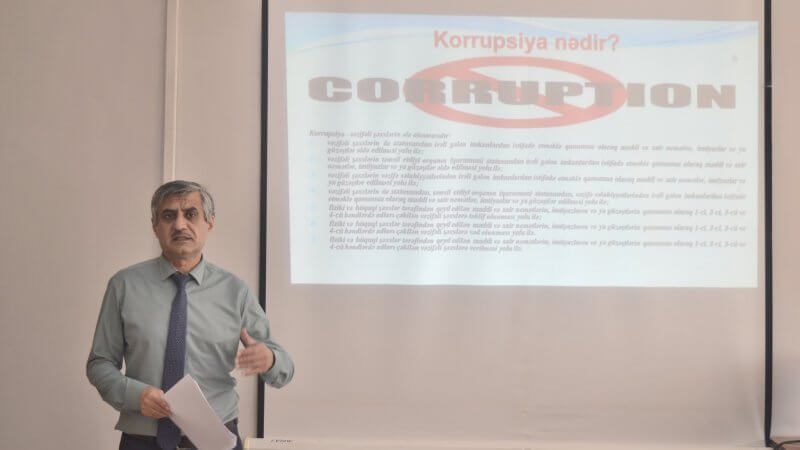 Kollecdə “Korrupsiyaya qarşı mübarizə üzrə maarifləndirmə” mövzusunda tədbir keçirildi.