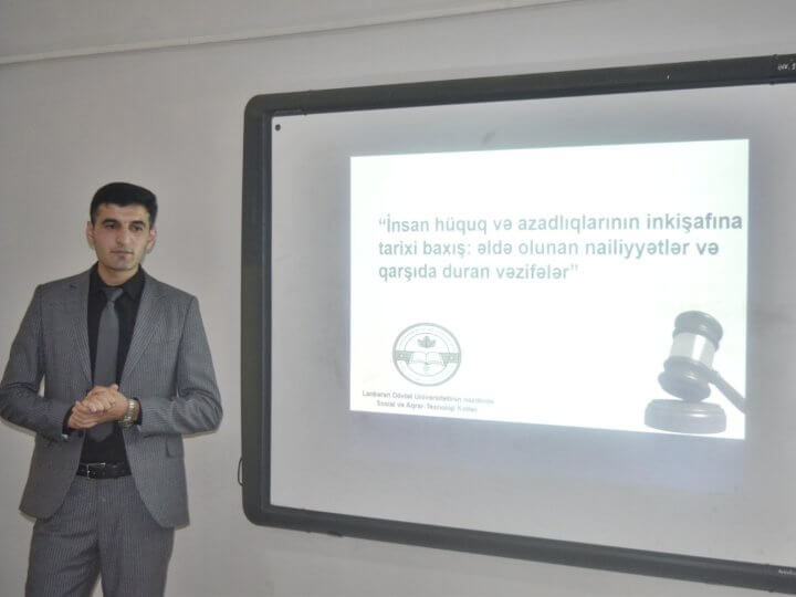 Kollecdə “İnsan hüquq və azadlıqlarının inkişafına tarixi baxış:əldə olunan nailiyyətlər və qarşıda duran vəzifələr” mövzusunda tədbir keçirildi.
