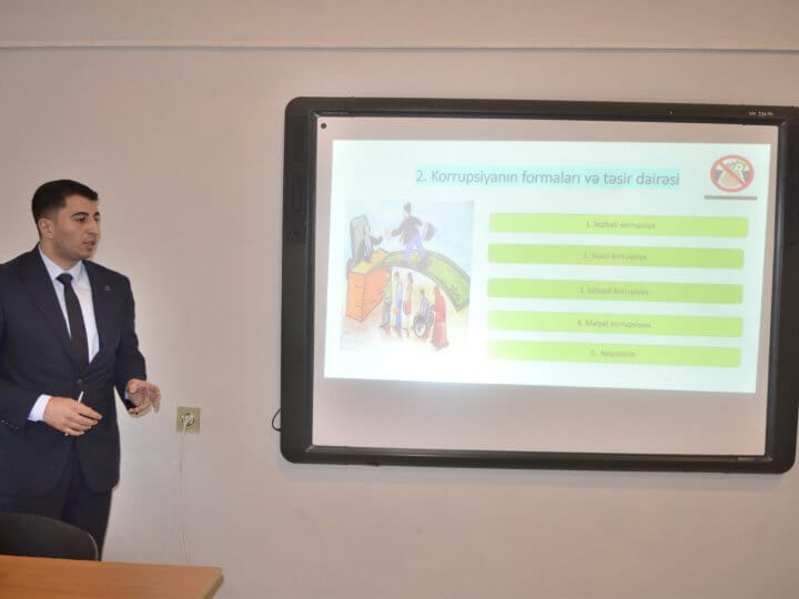 Kollecdə “Təhsil işçilərində  antikorrupsiya davranış modelinin formalaşdırılması ilə bağlı işlərin gücləndirilməsi, cəmiyyətdə məlumatlılığın artırılmasına yönəlmiş maarifləndirmə” mövzusunda tədbir keçirildi.