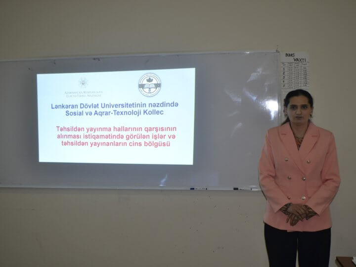 Kollecdə “Təhsildən  yayınma hallarının qarşısının alınması istiqamətində görülən işlər və təhsildən yayınanların cins bölgüsü” mövzusunda seminar keçirildi.