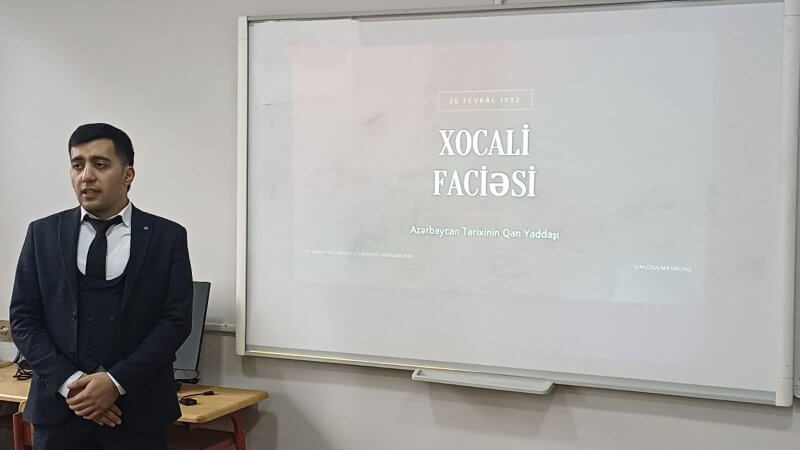 Kollecdə Xocalı soyqırımının 34-cü ildönümünə həsr olunmuş “Tarixə Yazılan Faciə: Xocalı” adlı xüsusi dərs keçirildi.